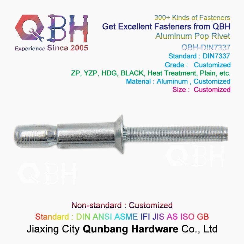 Qbh Customized DIN7337 Dome Metal Aluminum Pop Open End Blind Rivet