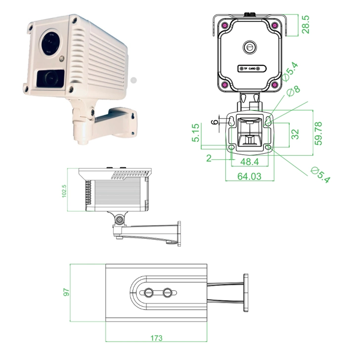 Temperature Measurement Thermal Imaging Security Camera with Software and Blackbody