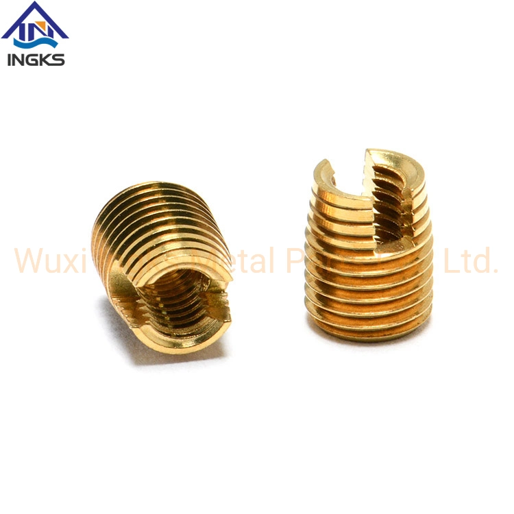 China Manufacturer Brass Flat Head Slotted Bottom Self-Tapping Threaded Inserts