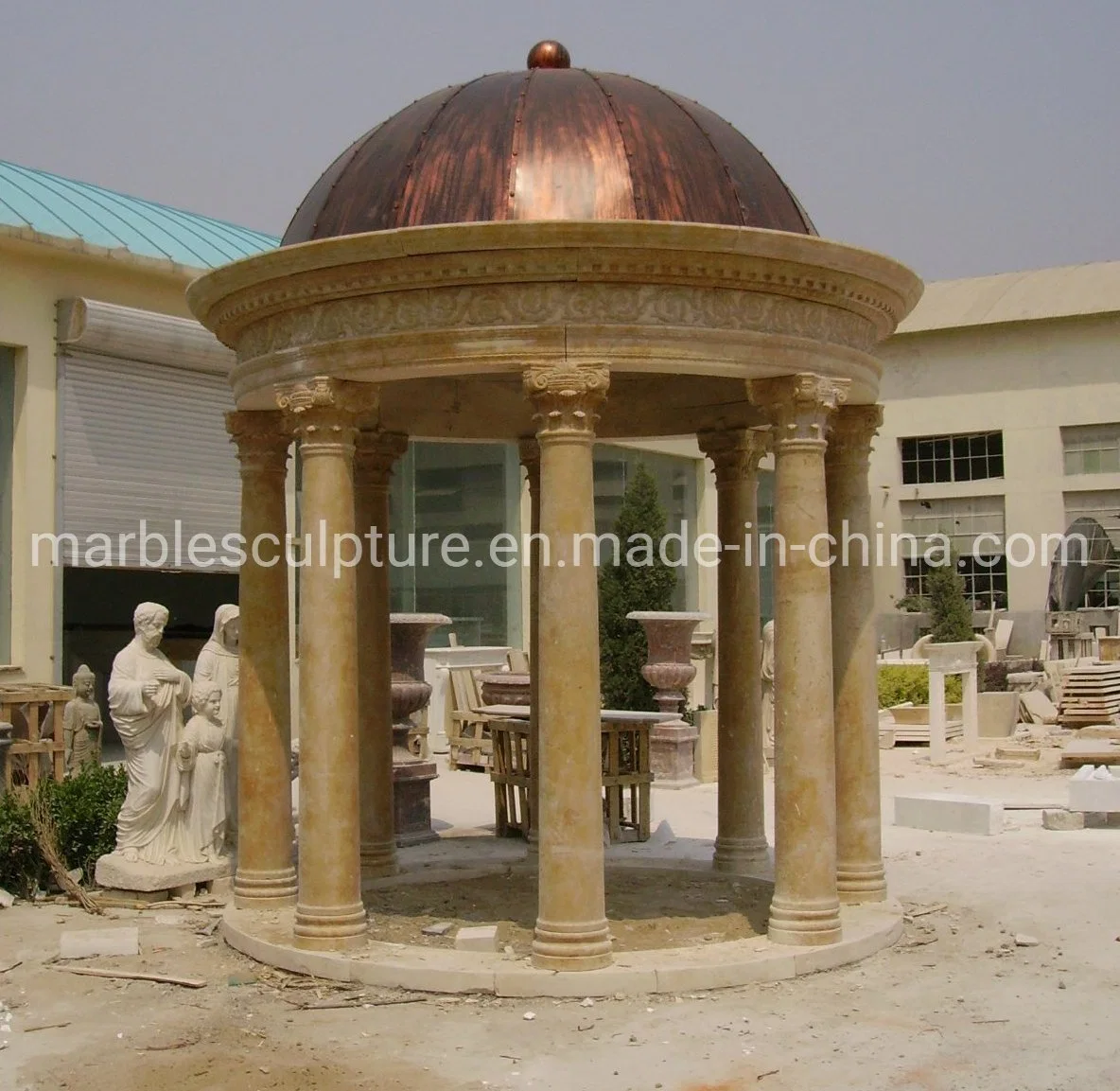 Garden Decoration Exquisite Style Stone Sculpture Marble Gazebo (SYMG-011)