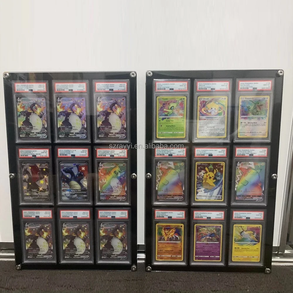 Custom 12 Graded Sport Karten / Sammelkarten Trading Card Wall Display mit gerahmter Karte mit UV-Beständigkeit