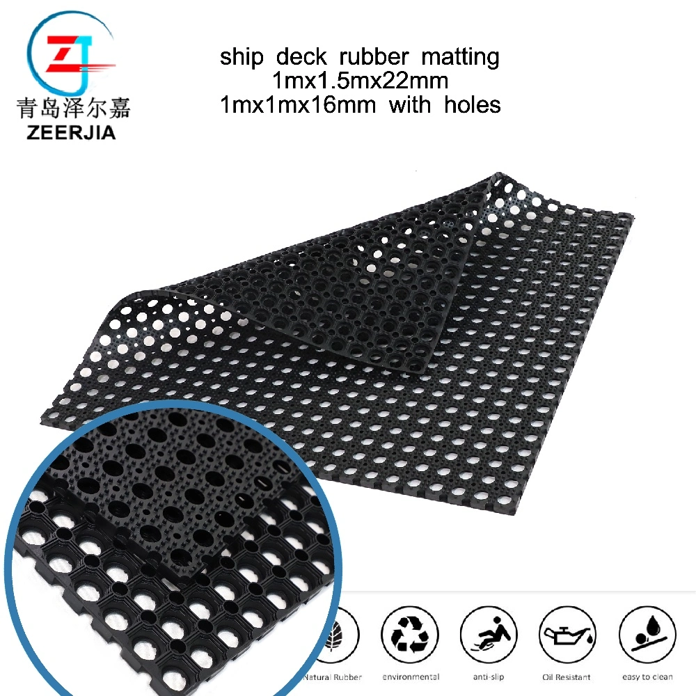 Interlocking Skid Proof Wear Resistant Anti-Slip Rubber Mat for Ski Resorts