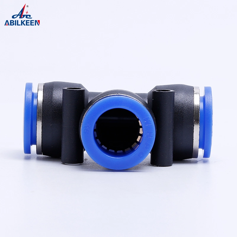 PE Pneumatic Connector T Type Fitting Push in Tube Pneumatic Air Hose Pneumatic Fittings