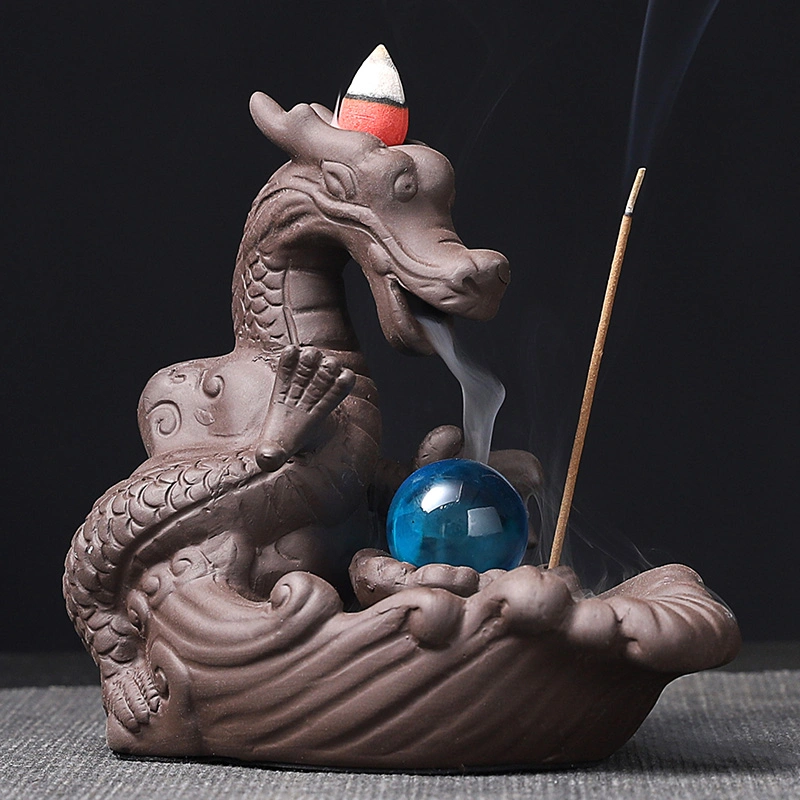 Ceramic Incense Burner Resin Dragon Marble Arabic Supplier Wholesale/Supplier Custom Incense Packaging Smoke Backflow Incense Burner Christmas Gift