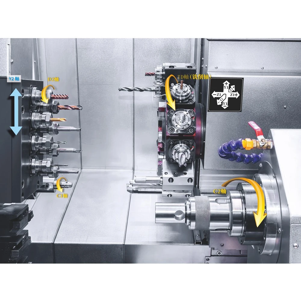 45 ángulo cama plana grande máquina de torneado y corte CNC, CNC horizontal torno Centro de máquina