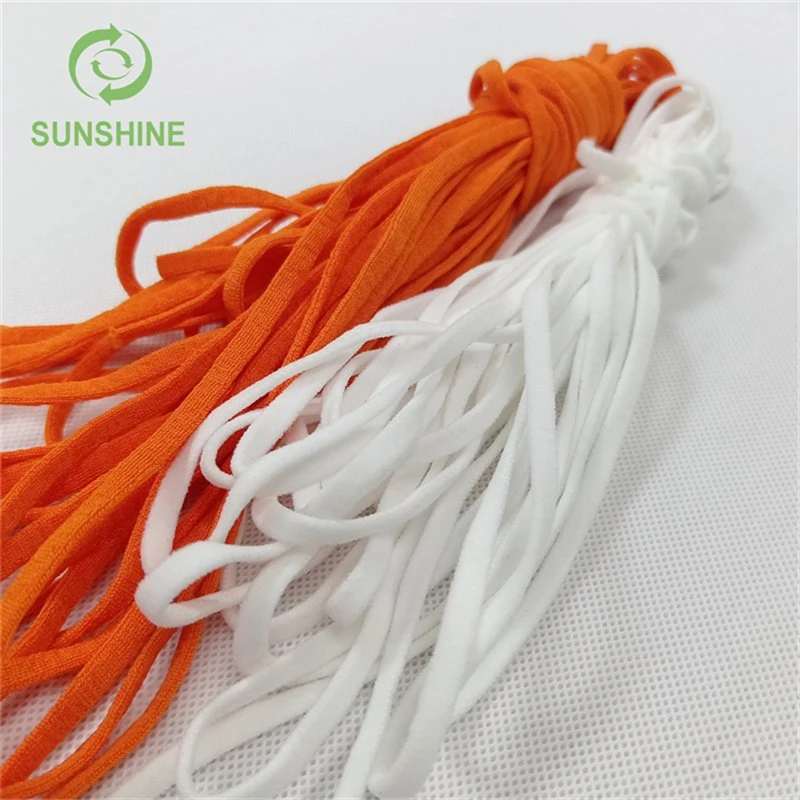 3mm-5mm Round/Flat Elastic Band Earloop for Mask KN95 FFP2