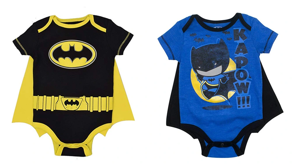 Justice League Baby Black Bodysuit and Cape Set- , Superman & The Flash Garments