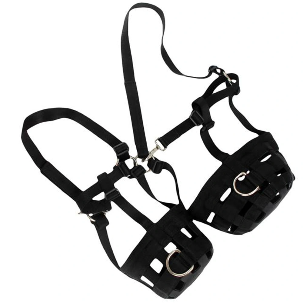 Nylon PVC fijación de cuero prevenir Bite Horse Boca Máscara