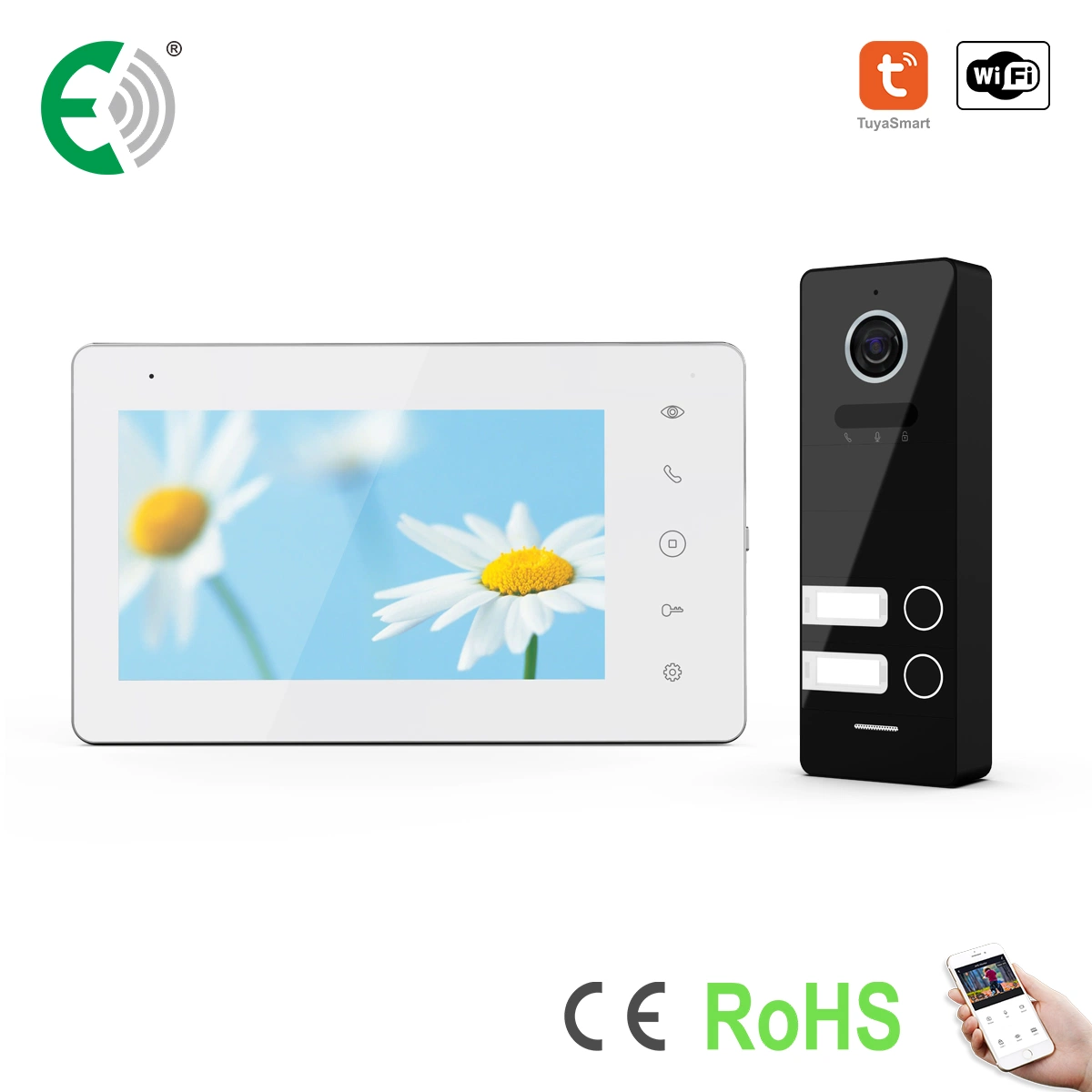 2 Wire IP&WiFi Video Doorphone with Touch Screen Villa and Department