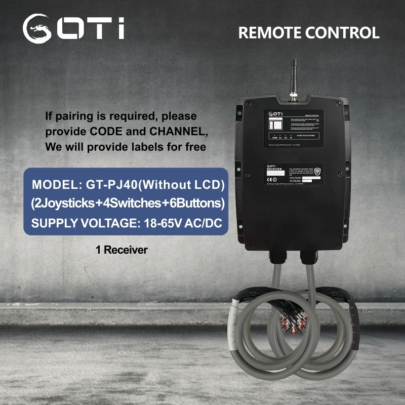 5 Steps 2 Joysticks Crane Wireless Radeo Remote Control Gt-Pj40 Gt-Pj40+ 12V 18-440V AC DC 2 Transmitters 1 Receiver