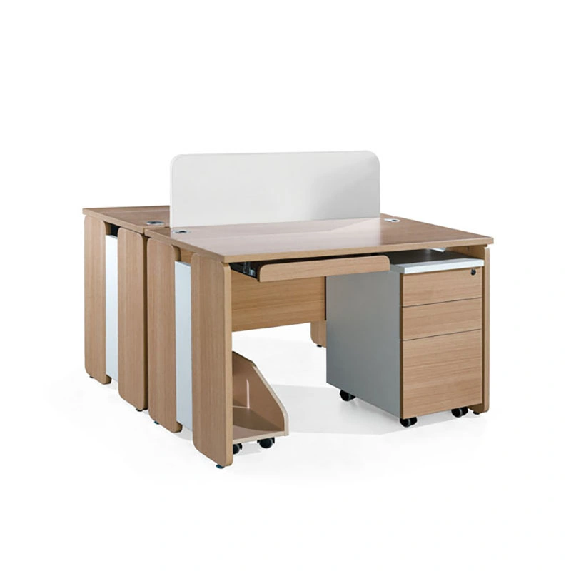 Commercial Office Furniture 4 Person Office Workstation L Sharp Partition Furniture Computer Desk