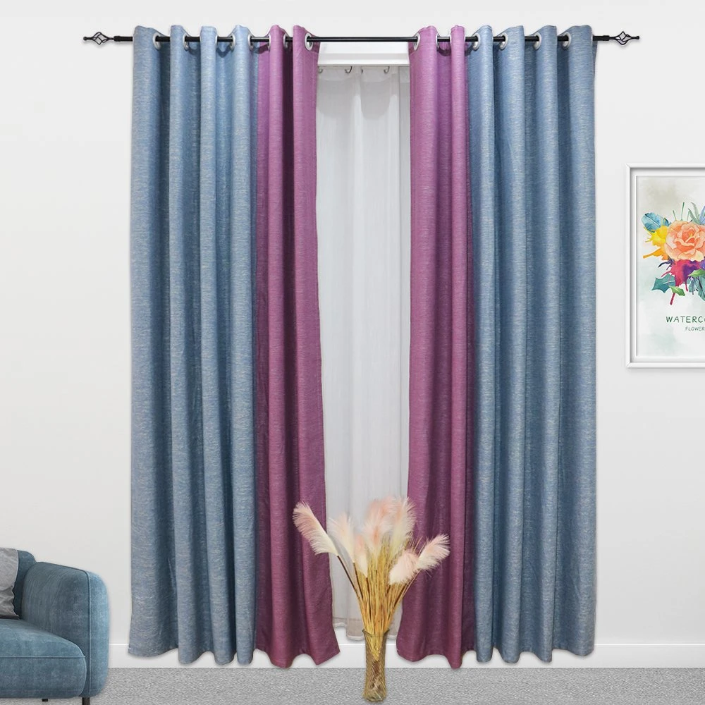 Cheap Price Hospital Cafe Color Hemp Decorative Curtain Easy to Clean Matte Fabric