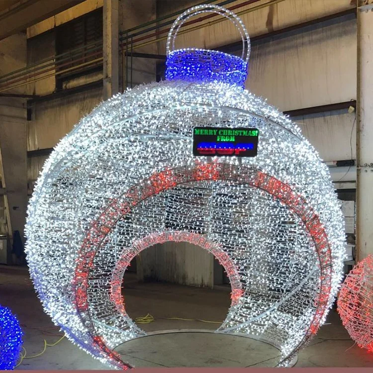 Giant LED Light Christmas Ball Decoration with Tunnel for Outdoor