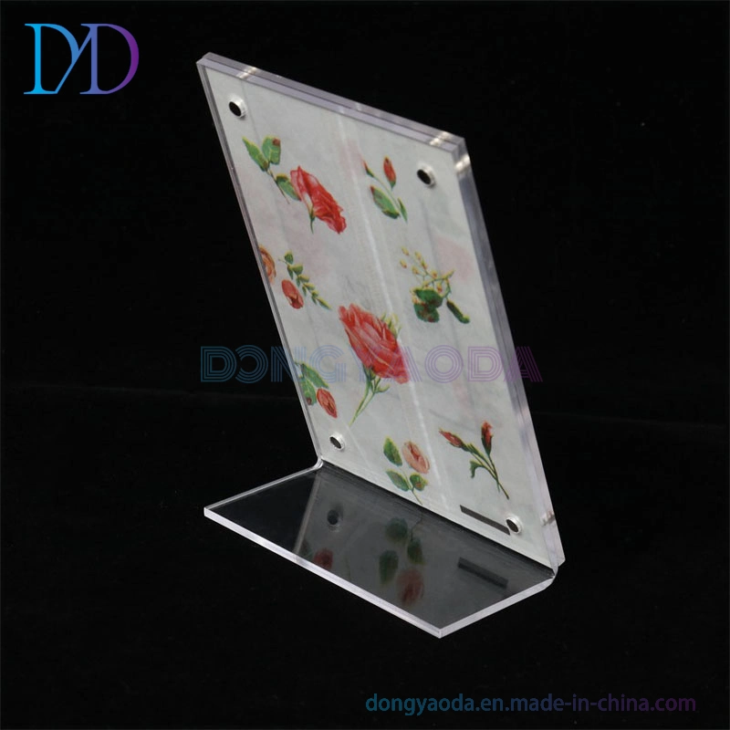 Acrylic L-Shaped Strong Magnetic Table, Transparent Display Stand, Customized Signage