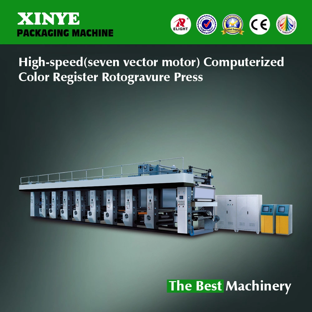High Speed (Sieben Motoren) Computergesteuerte Farbregister-Rotationstiefdruckmaschine