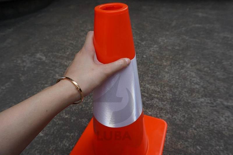 Orange Basis Reflektierende Soild PVC Road Cone für Sicherheit