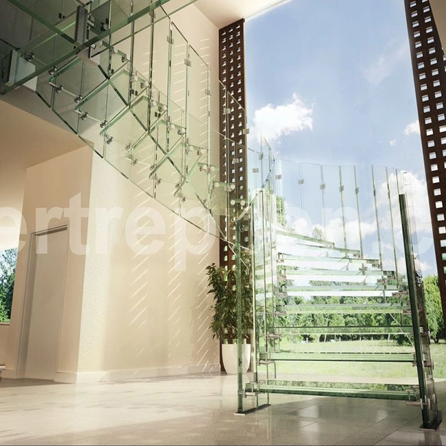 Factory Direct Price Interior Stair Railings Strong Support Curved Outdoor Staircase Stainless Steel Glass Curved Staircase Design