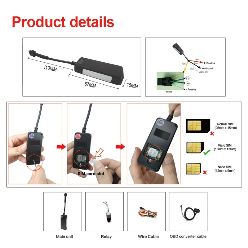 Mini GPS Tracker de design à prova de água, posicionamento do carro em qualquer lugar, Verifique a localização diretamente - EF