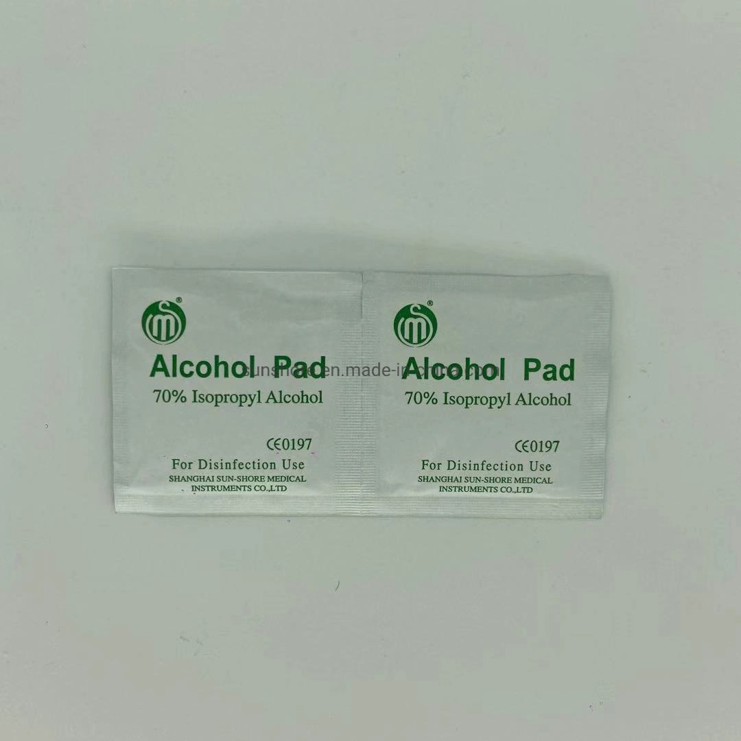 Medical Nonwoven estériles desechables de gasa con alcohol El alcohol isopropílico hisopo mojado de limpieza de la mano de limpieza