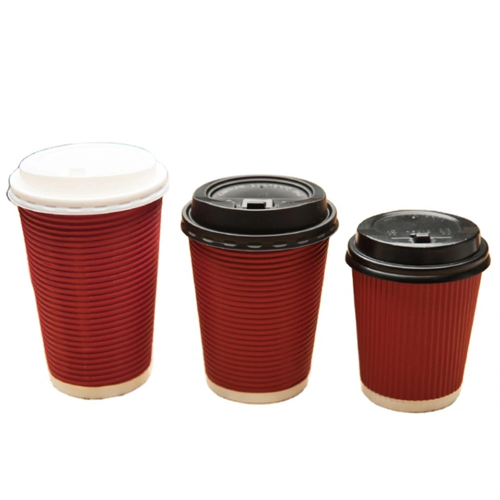 Custom Black Thicken Disposable Corrugated Coffee Paper Cups