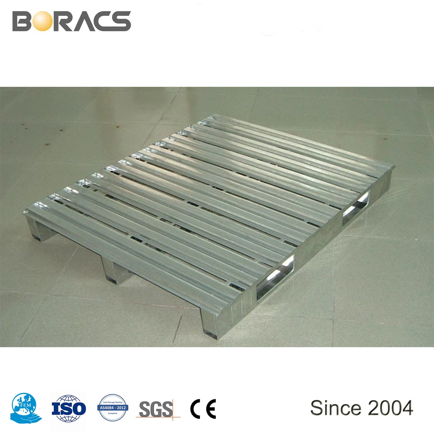 Durable Warehouse Nestable Stacking Pallet Heavy Duty Rack Warehouse Steel Pallet Rack Steel Pallet