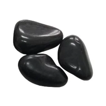 High Polished Black Pebbles Suitable for Paving.