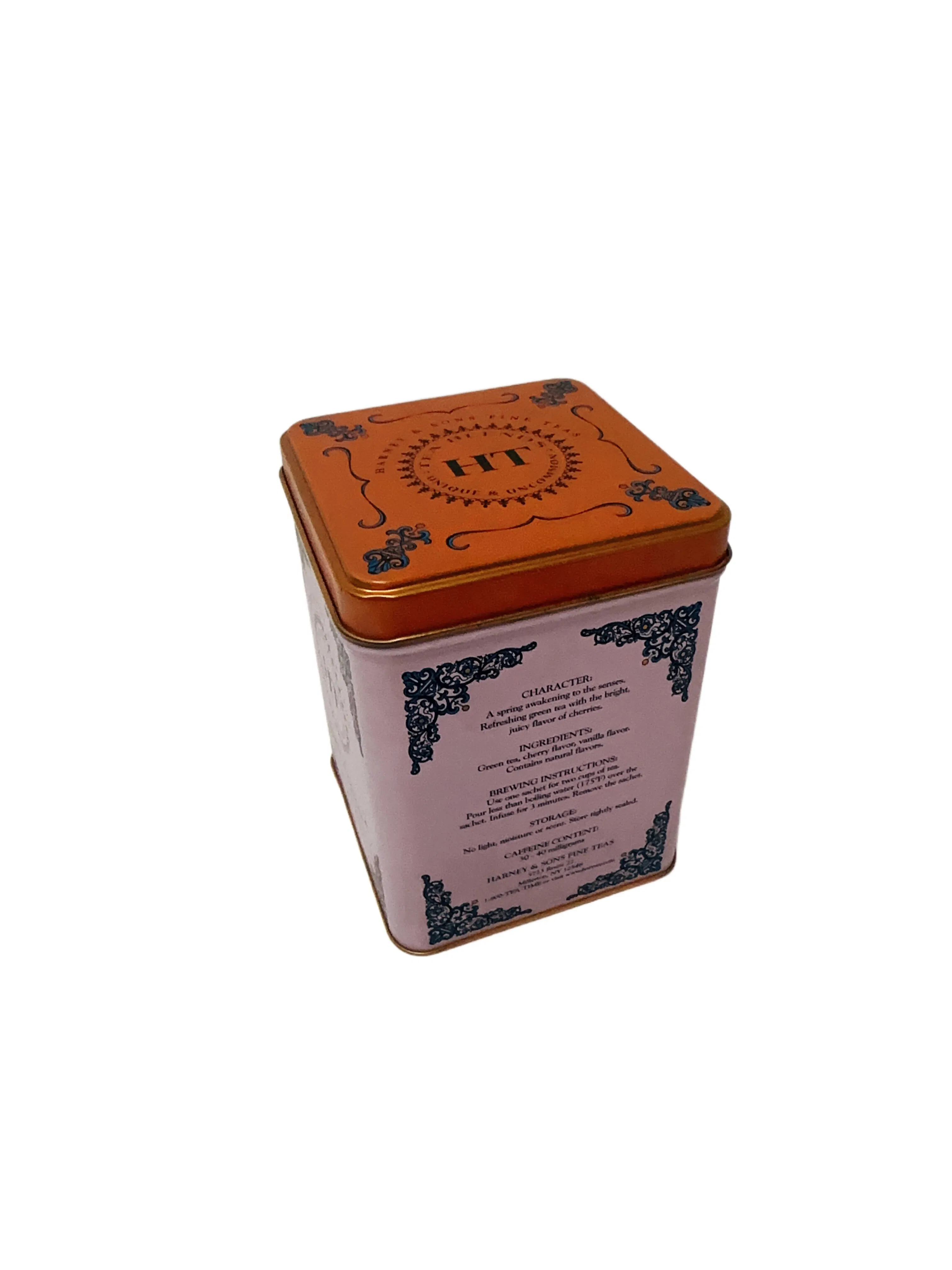 Factory Square Shape Tea Tin Metal Tin Can Gift Tin Case with Hinge Tea Bag Packaging Tin Box