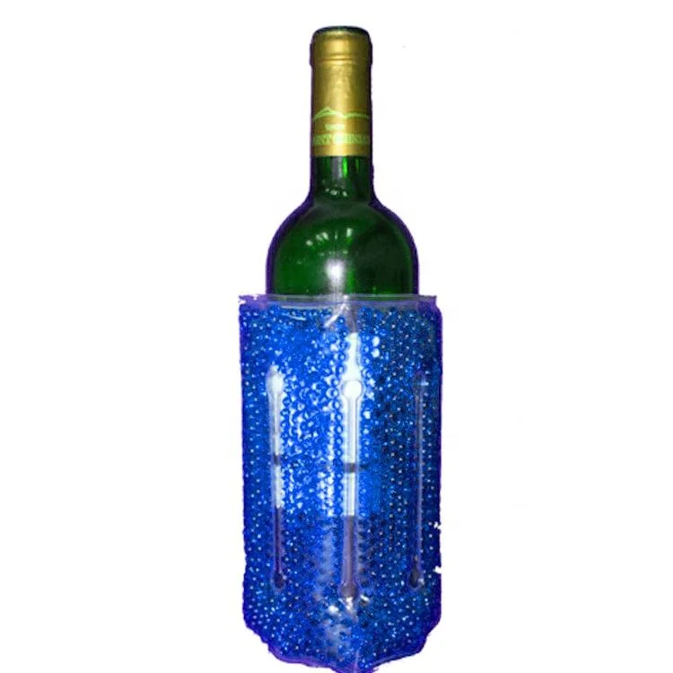 Impresión OEM reutilizable de gel de PVC plástico wine cooler Bag bolsa de hielo