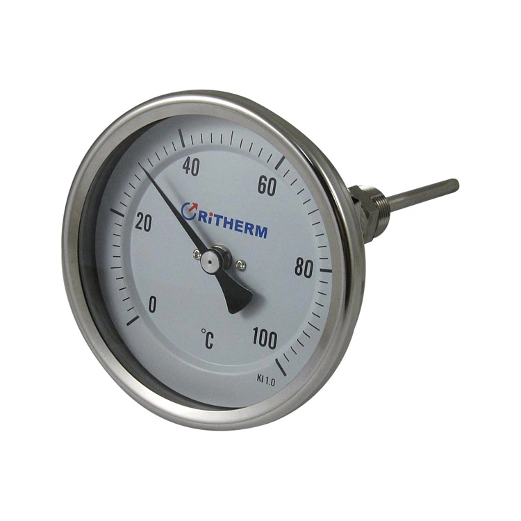 Stainless Steel 4 Inch 100mm Industrial Water Bimetallic Thermometer Temperature Gauges