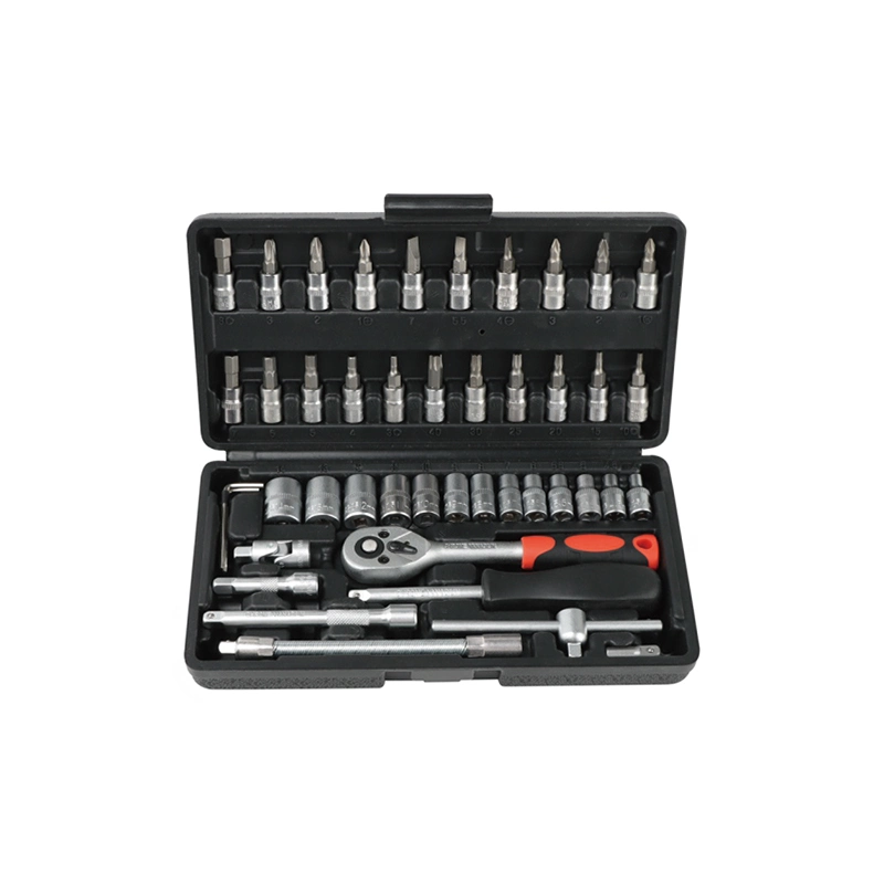 Shall 46PCS 1/4" Hand Tools Socket Tool Set Socket Torque Wrench Set Dr. Universal Joint and Quick Change Ratchet Handle Tool Set