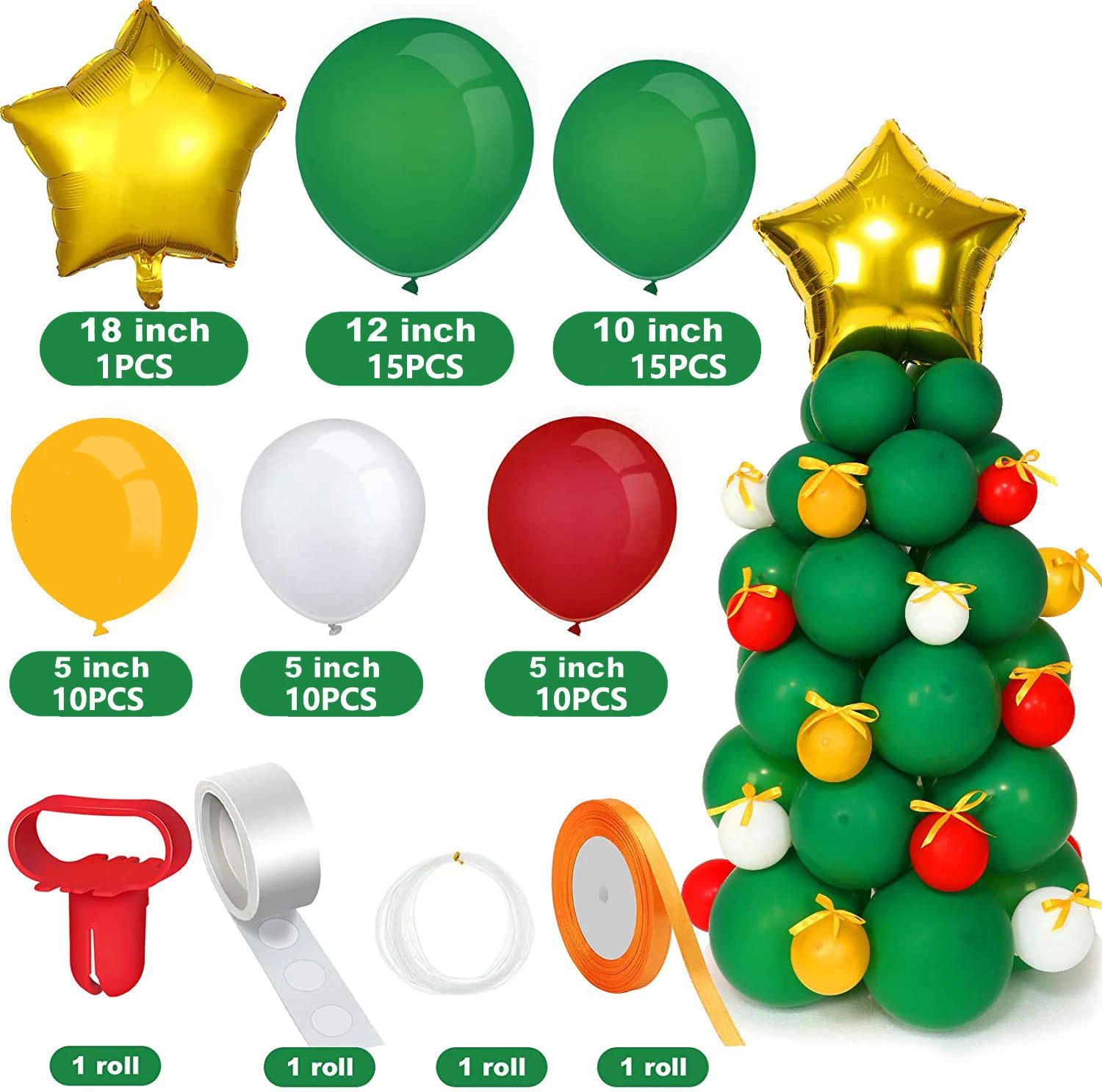 Navidad Verde oscuro Latex paquete de Globos serie Bosque árbol de Navidad Globos