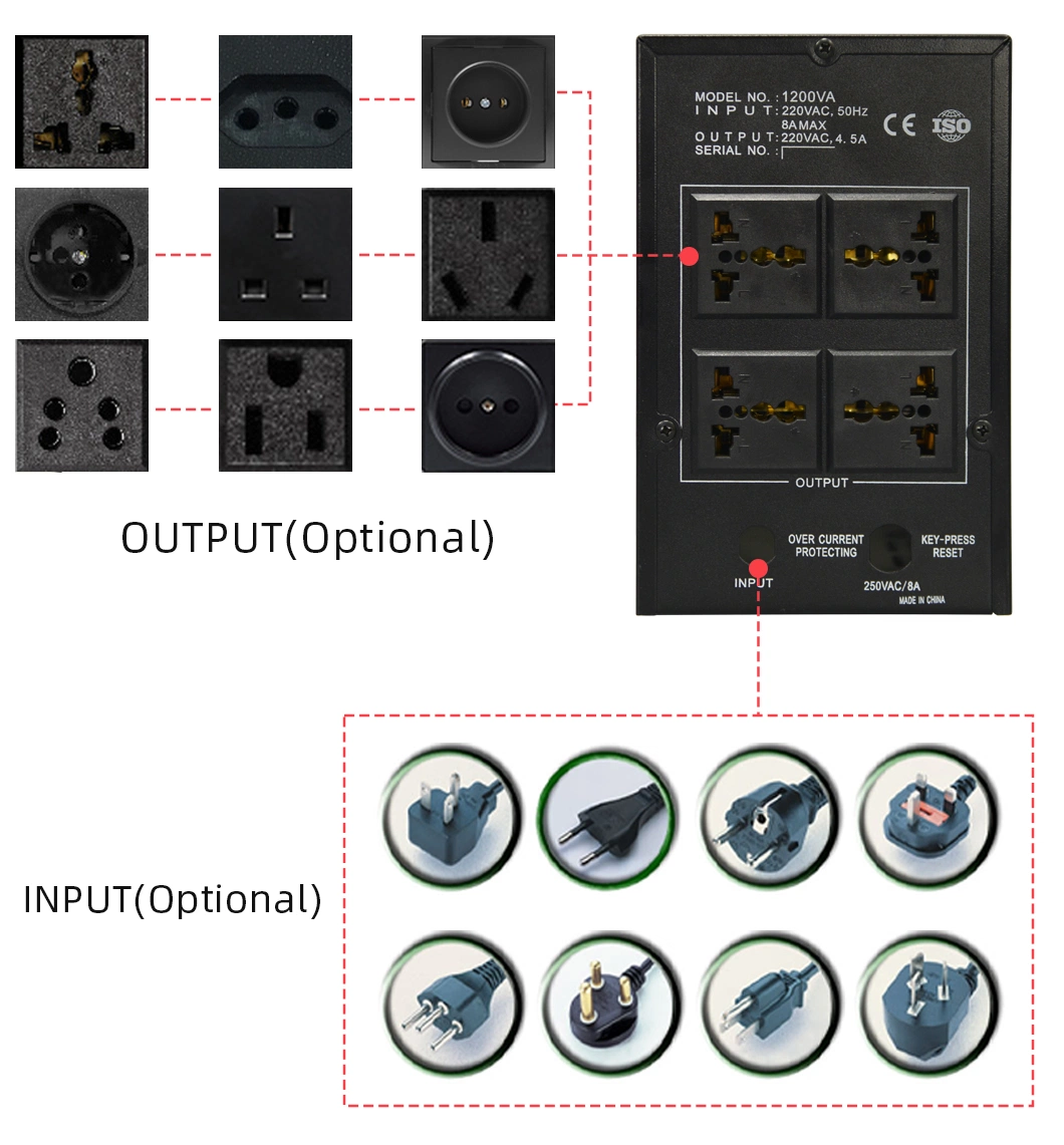 Techfine de fase única Techfine/OEM Kraft - caixa de papel Uninterruptible Power 1200va UPS Fonte de alimentação