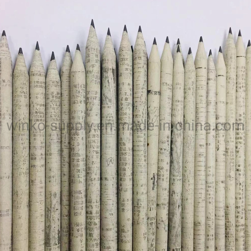 Customized Pre-Sharpened Recycled Newspaper Pencil for Office Supply