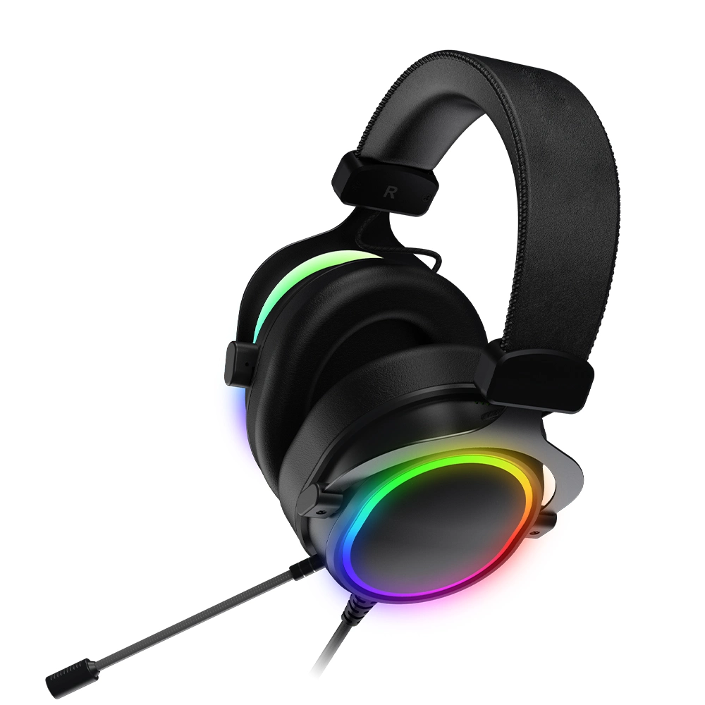 Auscultadores com fios RGB 7.1 som surround virtual Jogos em PC Auricular