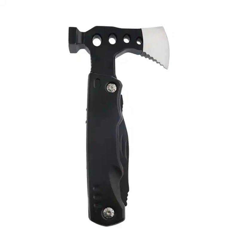 مطرقة من الفولاذ المقاوم للصدأ متعددة الوظائف مطرقة مطوية بسكين قابلة للطي أداة ذات مقبض خشبي أداة يدوية