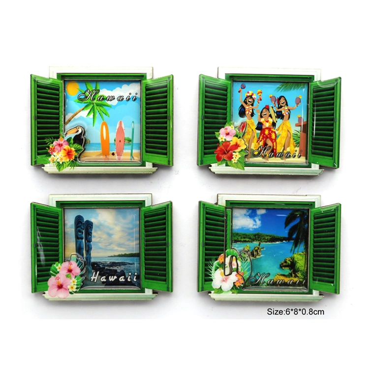 Wholesale/Supplier Wood Beach Design Hawaii Hula Girl Souvenir Fridge Magnet