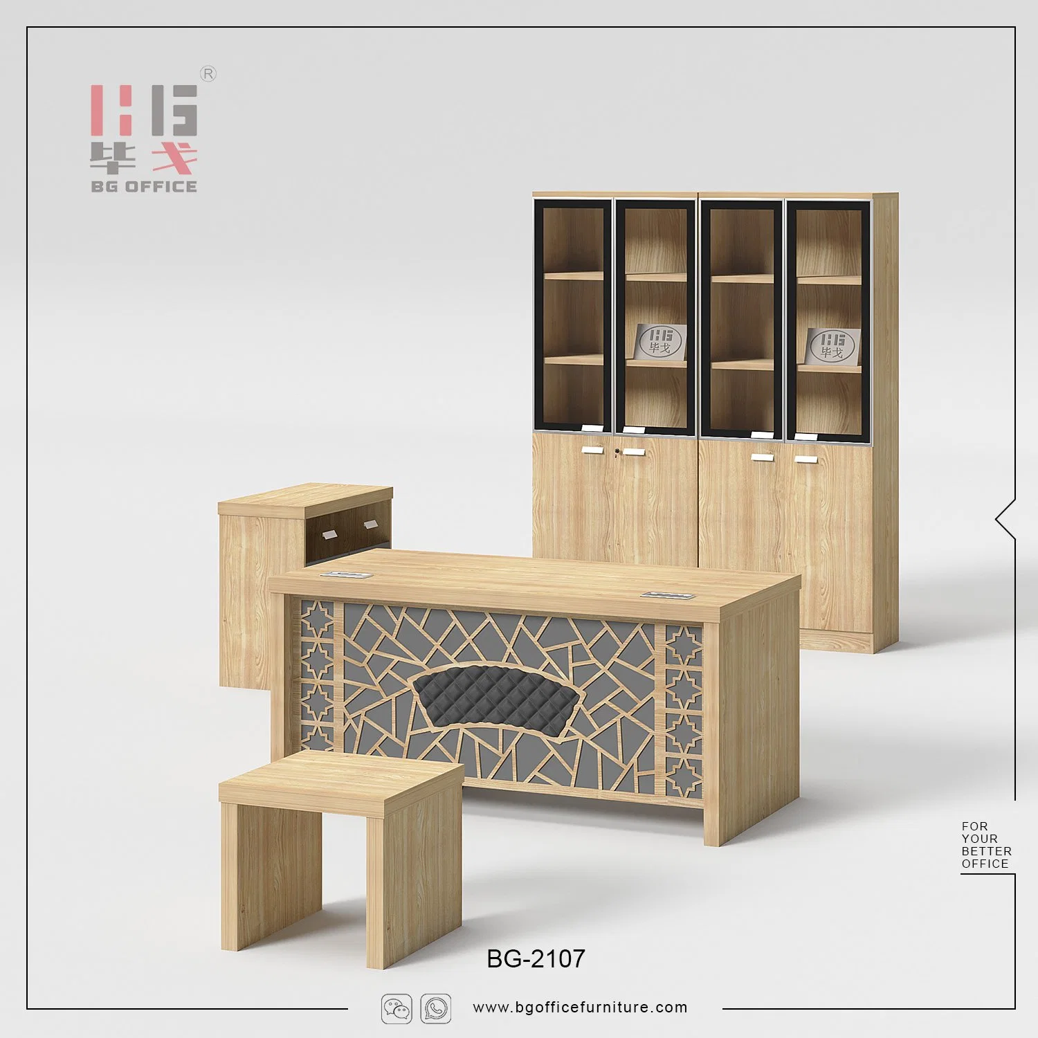 Wholesale/Supplier Manager Executive Office Computer Table Classic Wooden Desk Furniture with CNC Decor