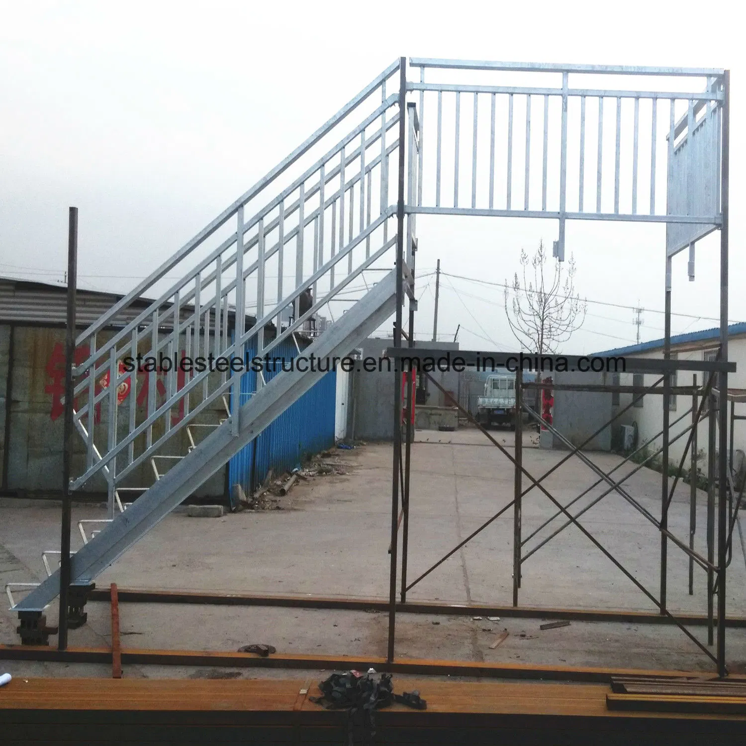 Galvanized Outdoor Steel Structure Metal Fabrication Stair for Sale