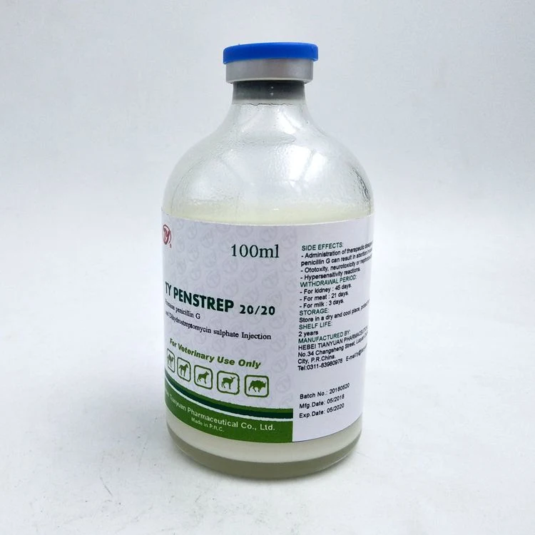 Pénicilline G Procaine et dihydrostreptomycine sulfate injection bétail soins de santé Injection médecine vétérinaire