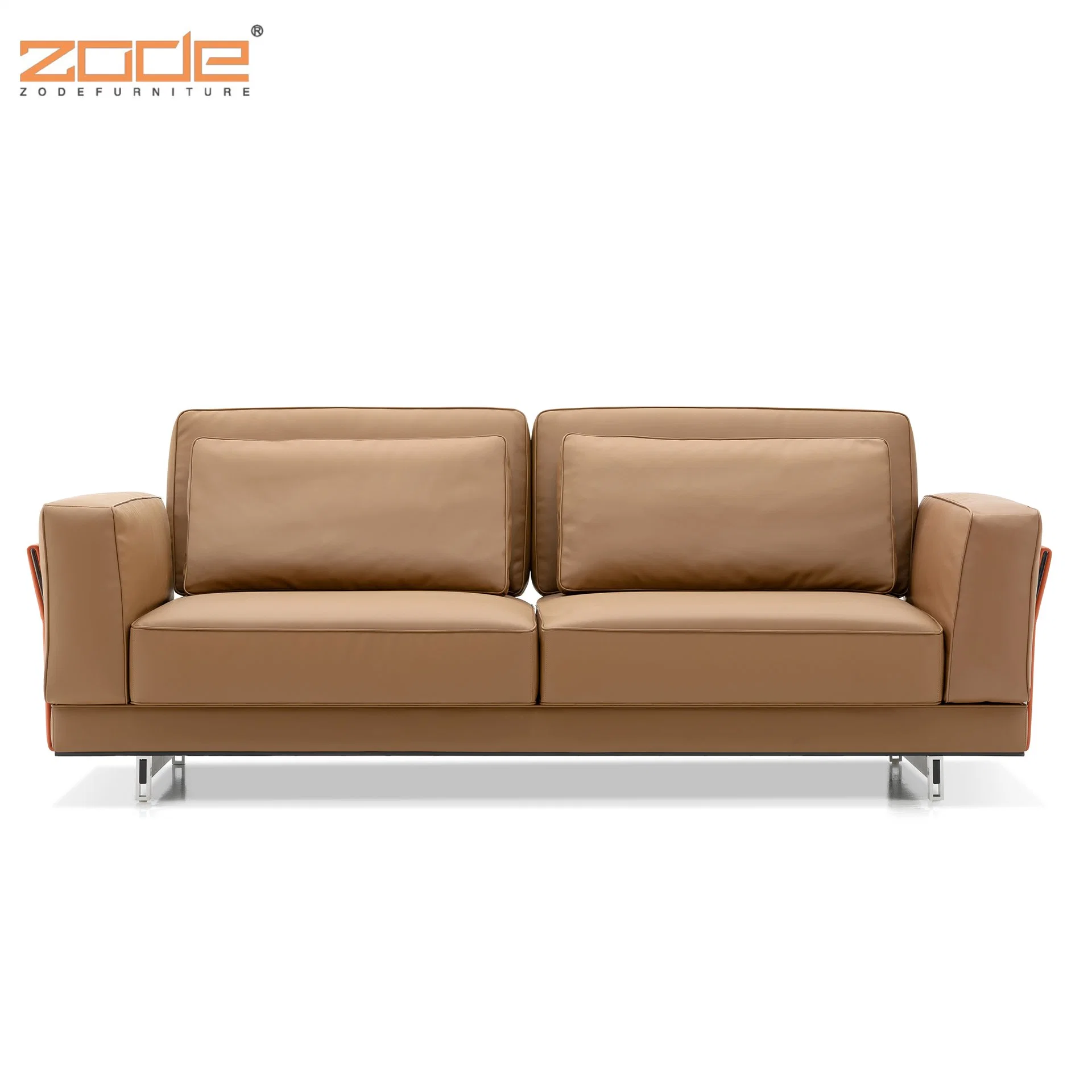 Zode Modern Home/Living Room/Office European Style Metal Legs Upholstery PU/Leather 3 Seater Modern Sofa Set