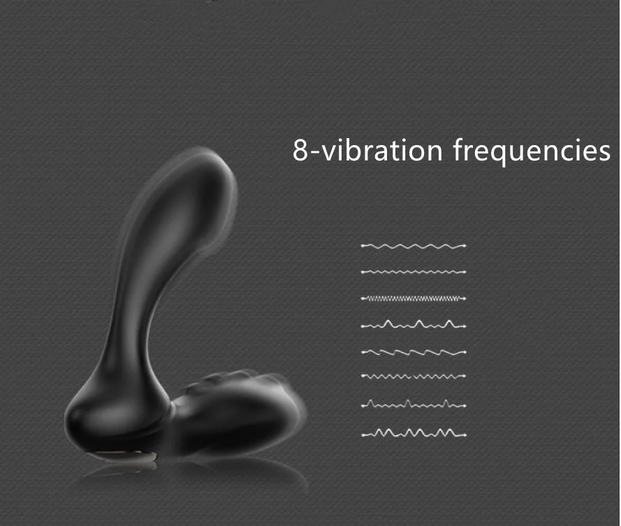 Material ABS + Gel de silicona vibrador prostático Electroshock para el hombre negro