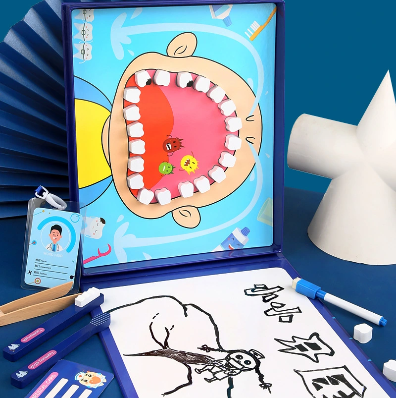 Juego de niños de madera para dentistas de niños para la protección de dientes de cepillado infantil Juguetes