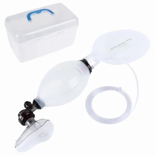 Precio al por mayor de los hijos adultos PVC Resuscitator portátil de emergencia Bolsa de Ambu Resuscitator Manual de silicona