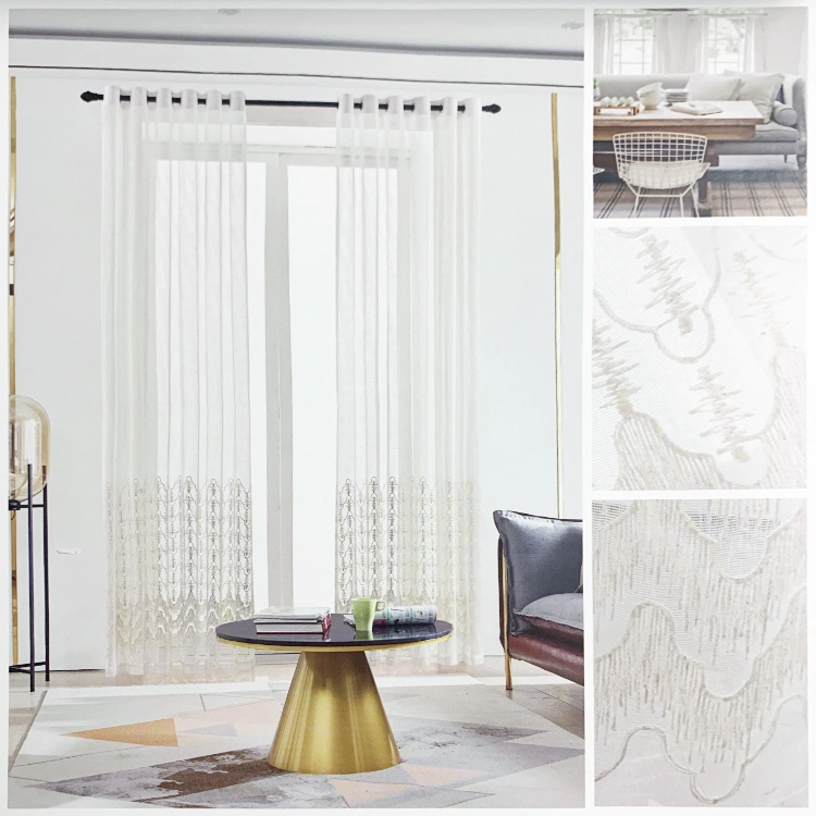 China Hotel Hospital Decorative Curtain Shower Lobby Curtains Polyester Transparent Cotton Fabric