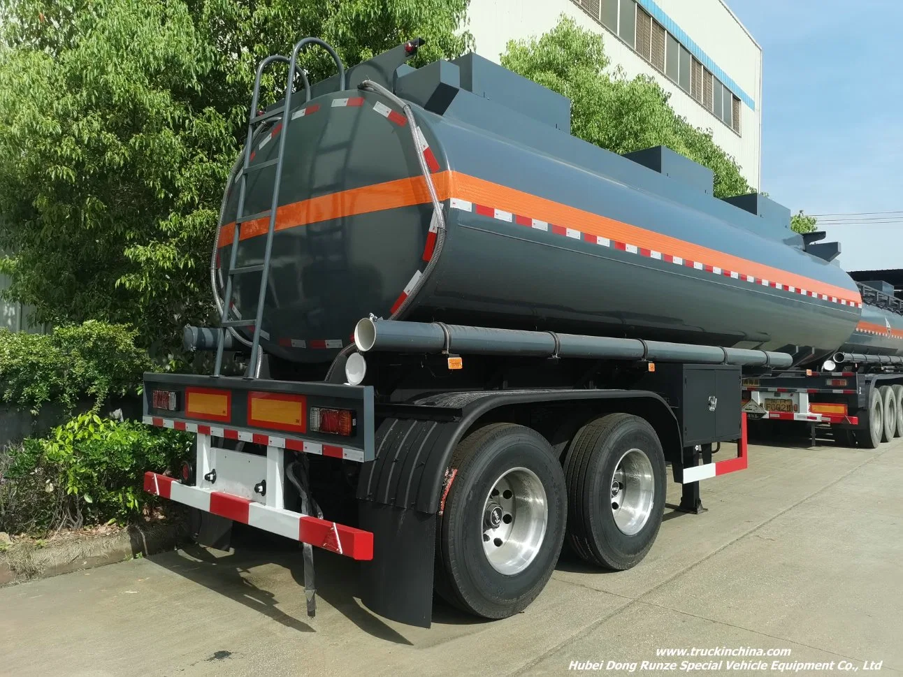 27mt 2 Axles Chemical Liquid Hydrochloric Acid Tanker Truck Trailer 24cbm