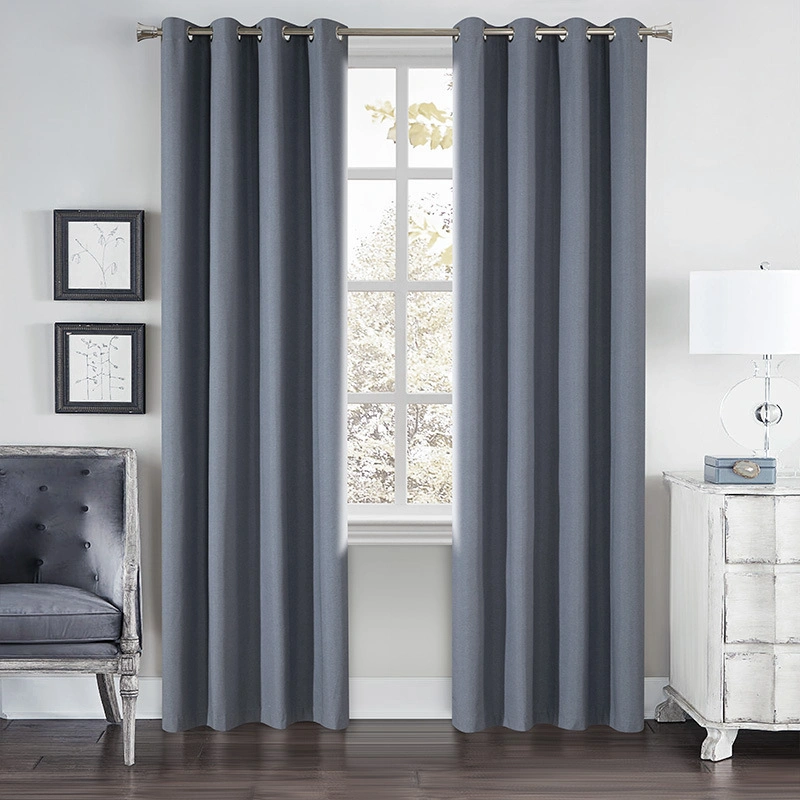 100% Polyester Reduce Noise Blackout Solid Color Window Curtains