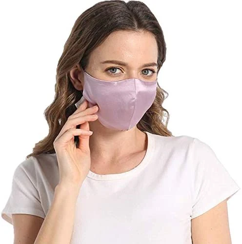 Silk 100% Mulberry Silk Face Mask - Reusable Pure Silk Face Covering with Adjustable Ear Loops, Washable