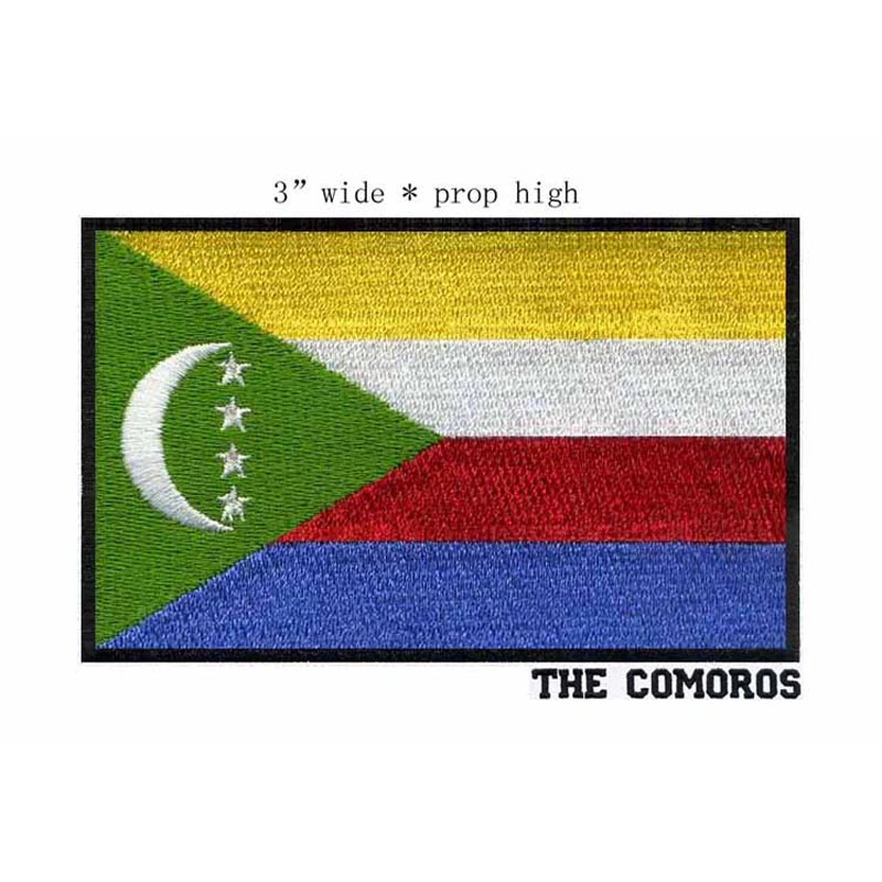 Professional Embroidered Badge Tactical The Comoros Custom Flag Patch for Military