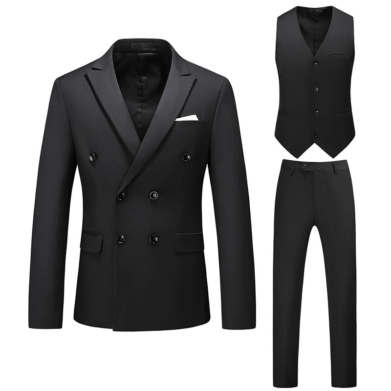 Men&prime; S Cutout Plus Size Three-Piece Business Casual Suit