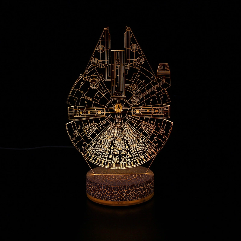 Acrílico mayorista en 3D de la base de LED lámpara de noche la	ilusión 3D Anime Lamparas de mesa de acrílico LED lámpara de la base de escritorio de Navidad para niños Decoración lámpara de mesa de Star Wars
